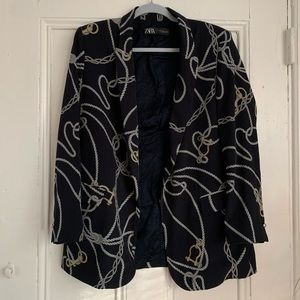 Zara Navy Sailor Blazer